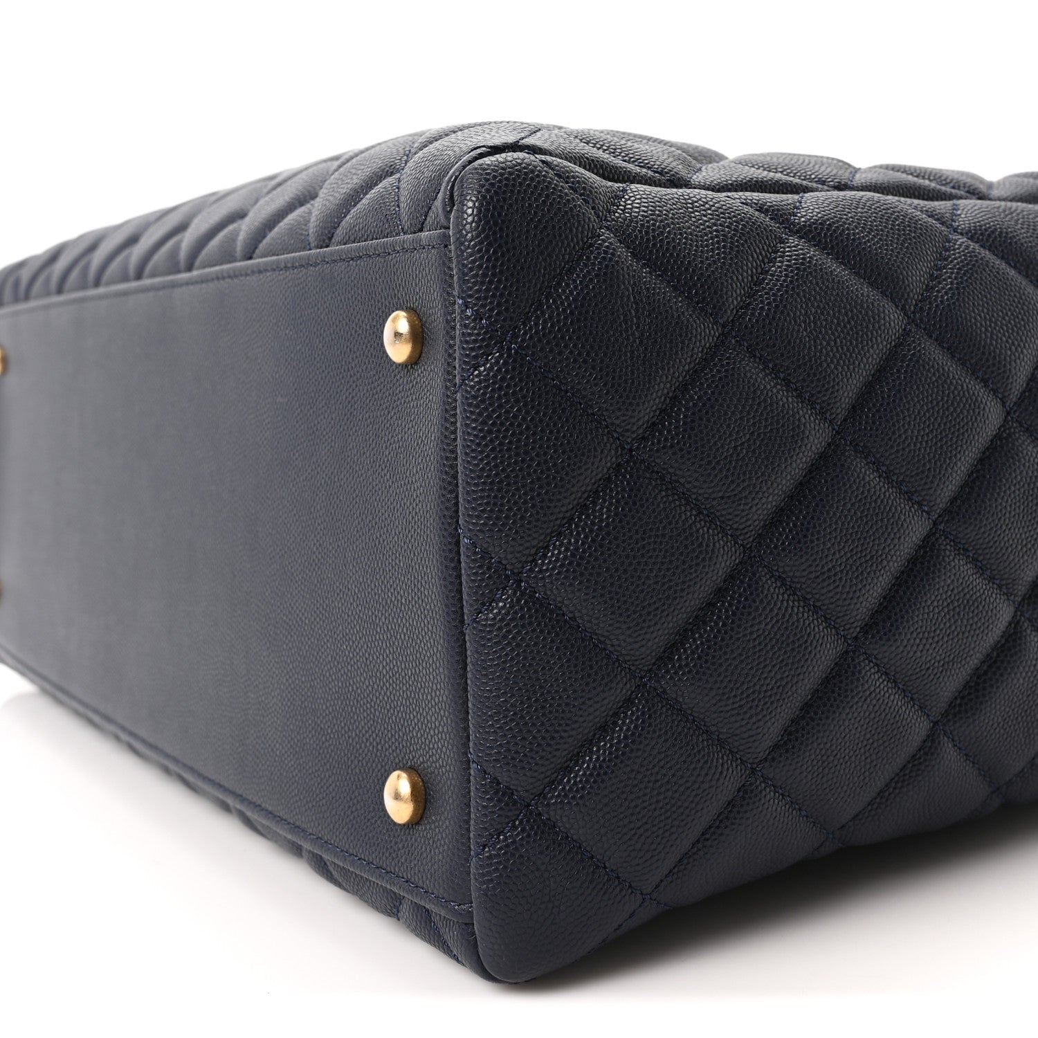 Chanel Caviar Quilted Large Coco Handle Shopping Tote Navy 10 of 10