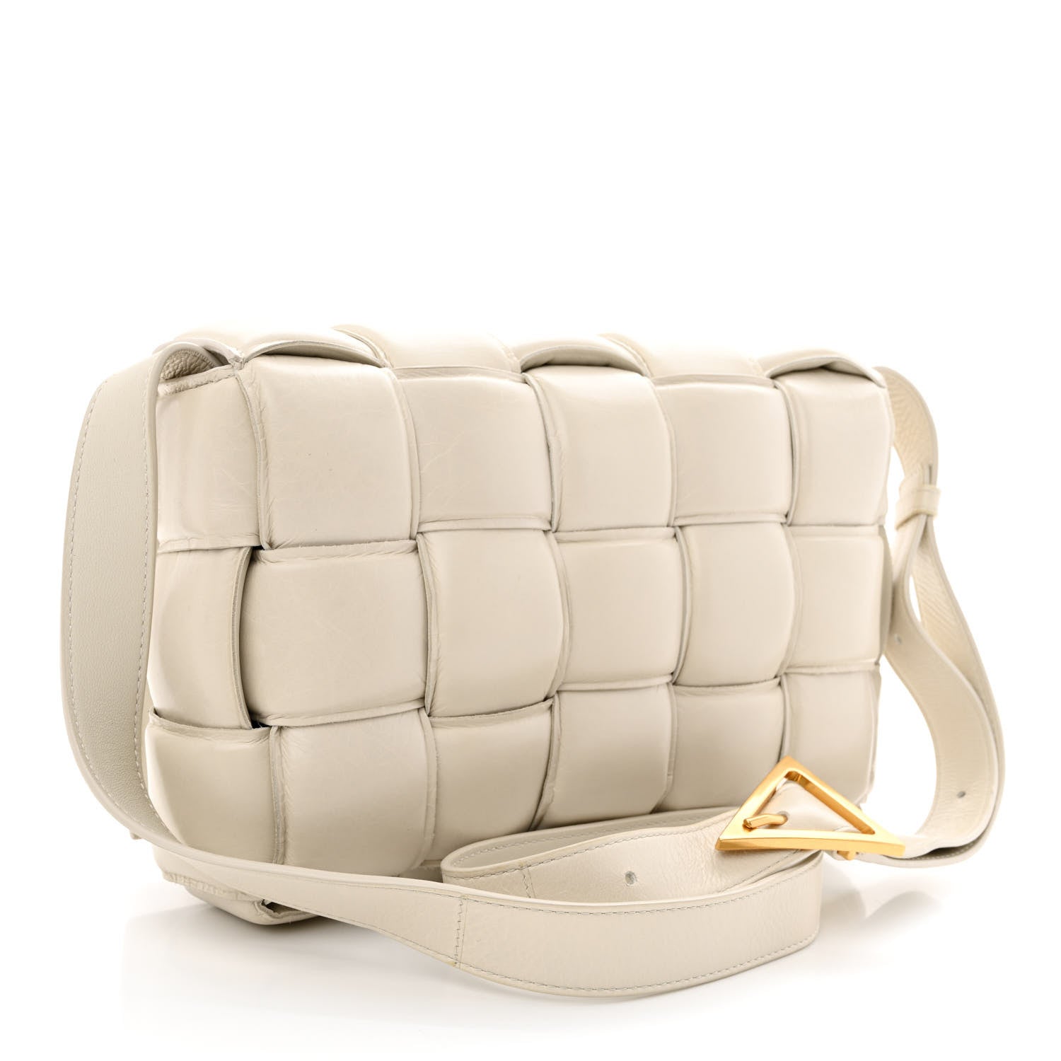 Bottega Veneta Paper Calfskin Maxi Intreccio Padded Cassette Crossbody Bag White 3 of 13
