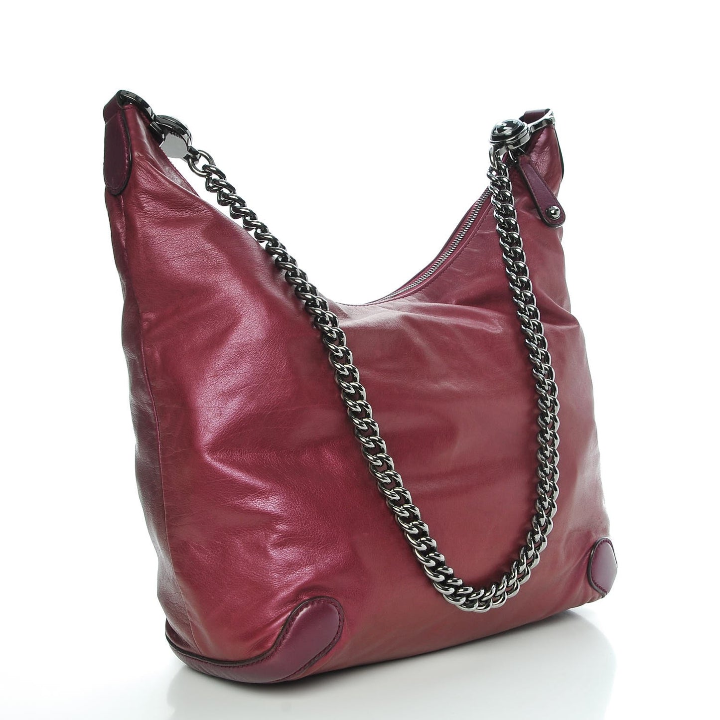 Metallic Calfskin Medium Galaxy Hobo Purple