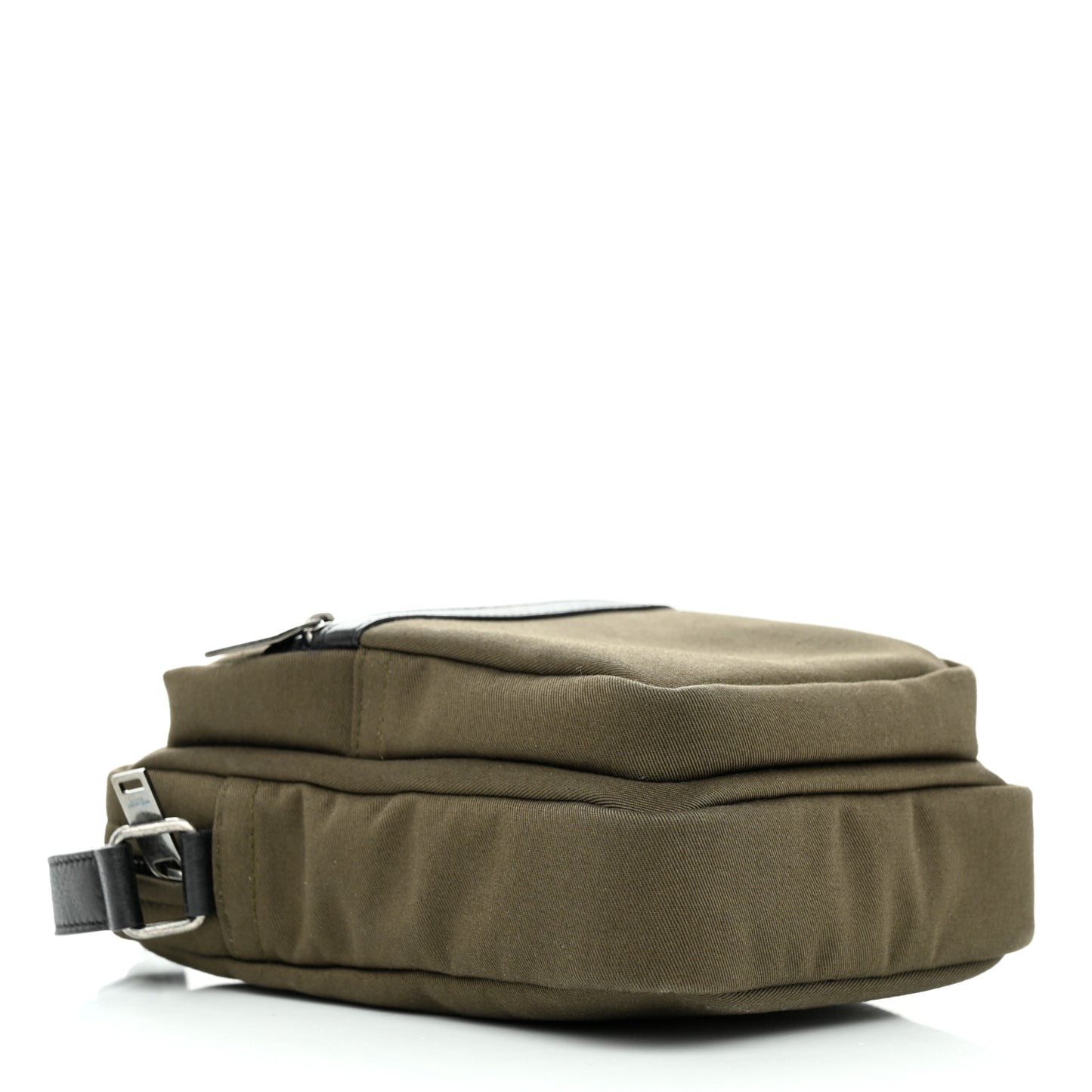 Canvas Calfskin Sid Messenger Bag Kaki Face Black