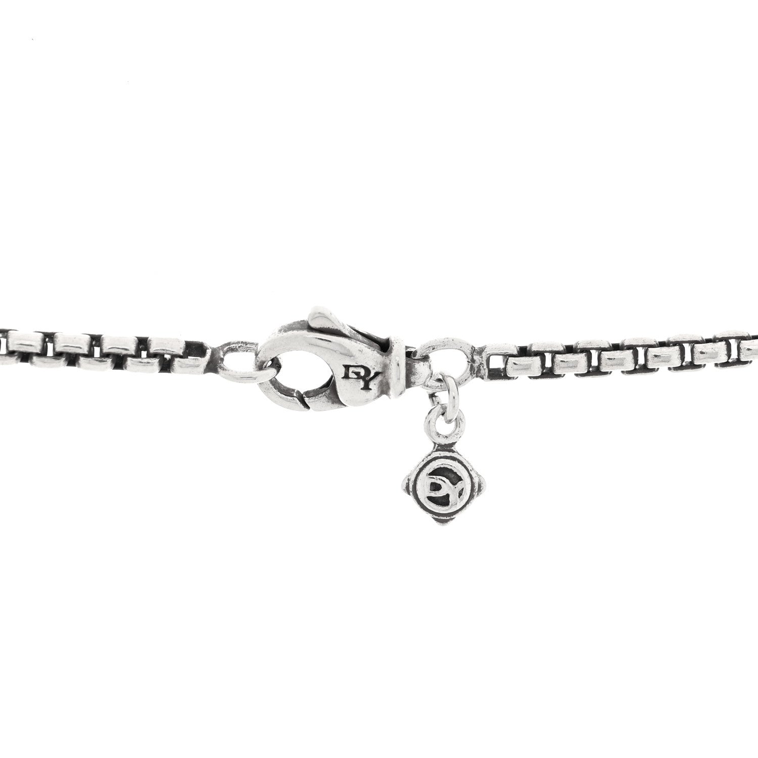 David Yurman Sterling Silver Logo Station Necklace 36" 4 of 4