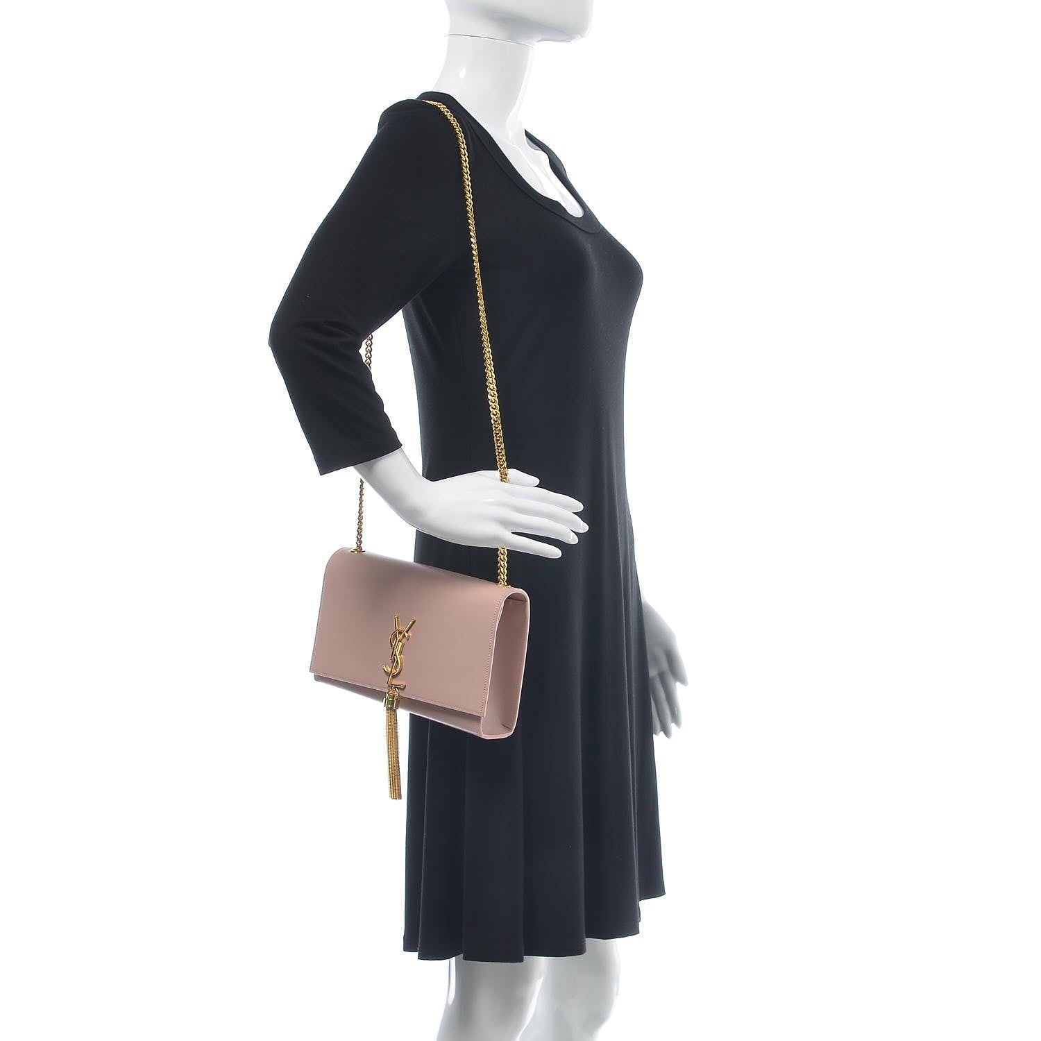 Saint Laurent Smooth Calfskin Medium Classic Monogram Kate Tassel Satchel Pink 2 of 7
