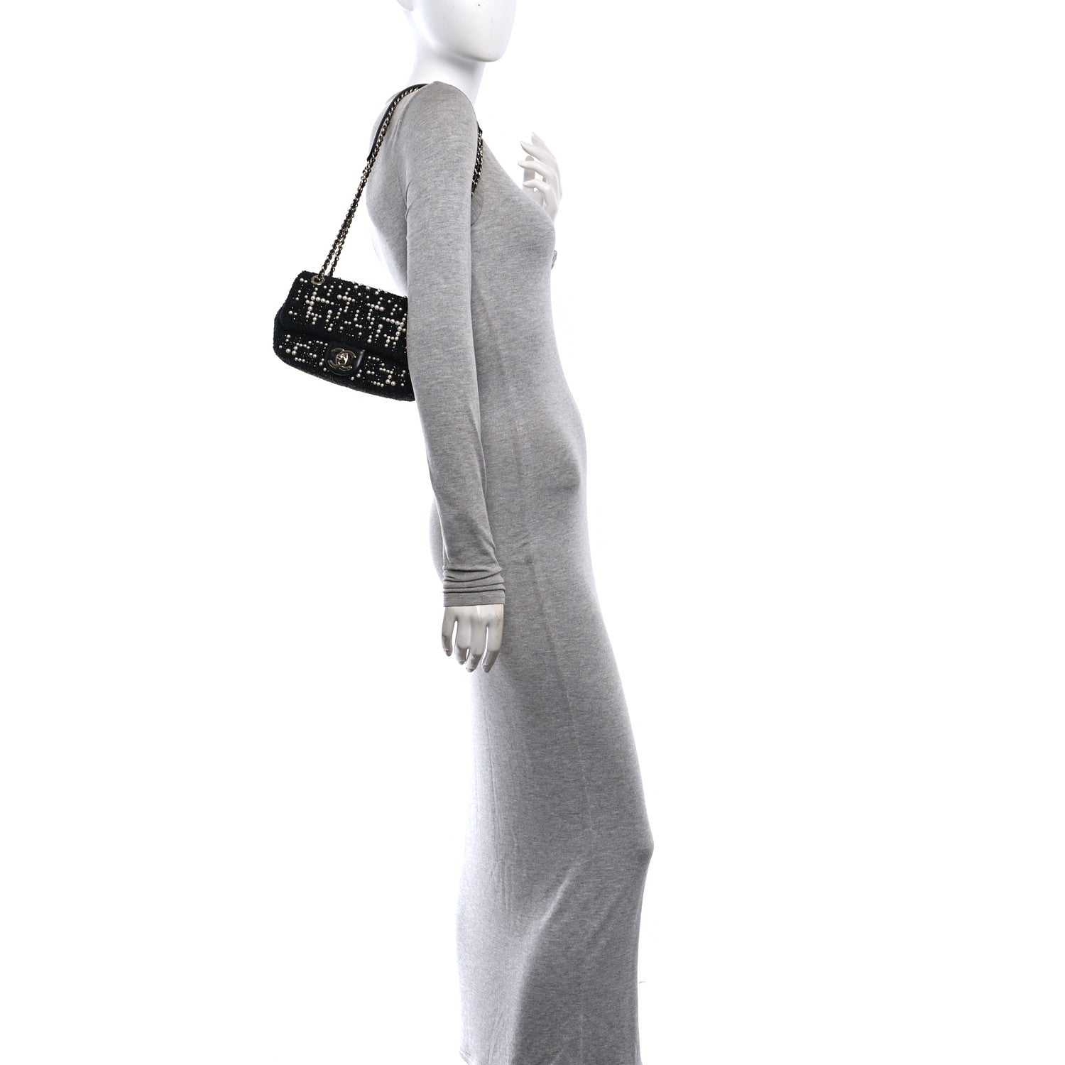 Chanel Tweed Pearl Small Cosmos Flap Black 2 of 10
