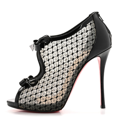 Christian Louboutin Patent Fishnet Lace Empiralta 120 Pumps 38 Black 1 of 8
