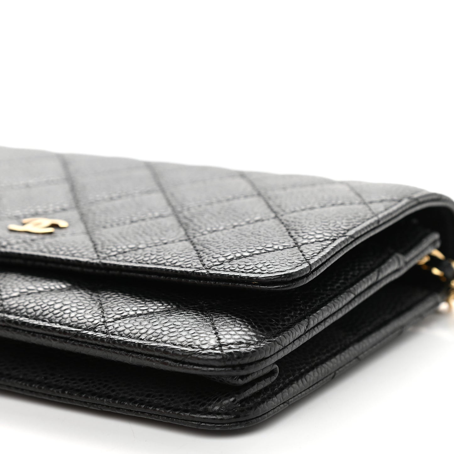 Caviar Quilted Wallet On Chain WOC Black
