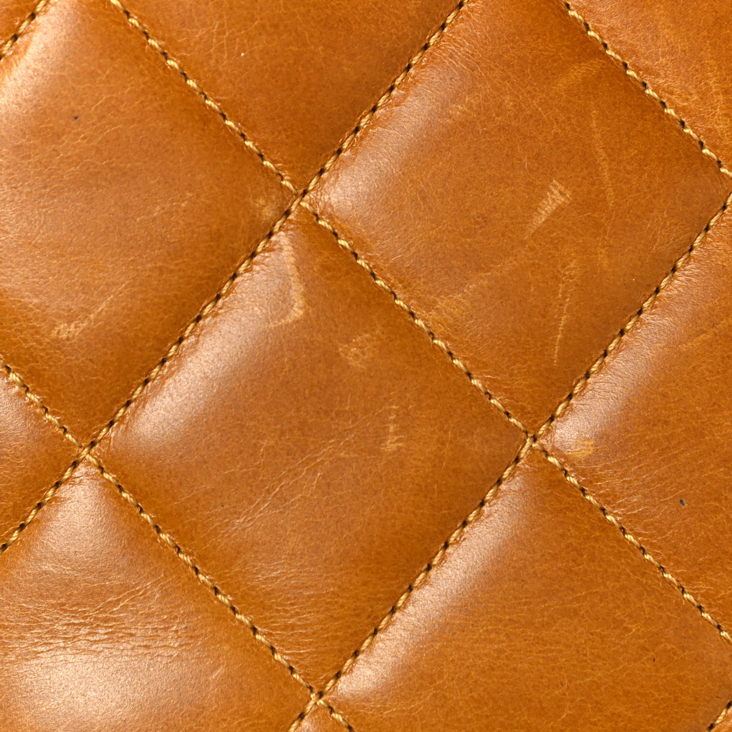 Glazed Calfskin Quilted Medium Perfect Edge Flap Yellow