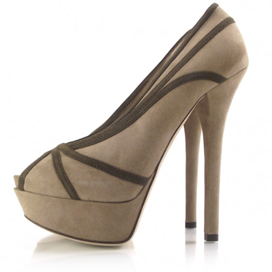 Fendi Suede Jardin Platform Pumps 38.5 2 of 6