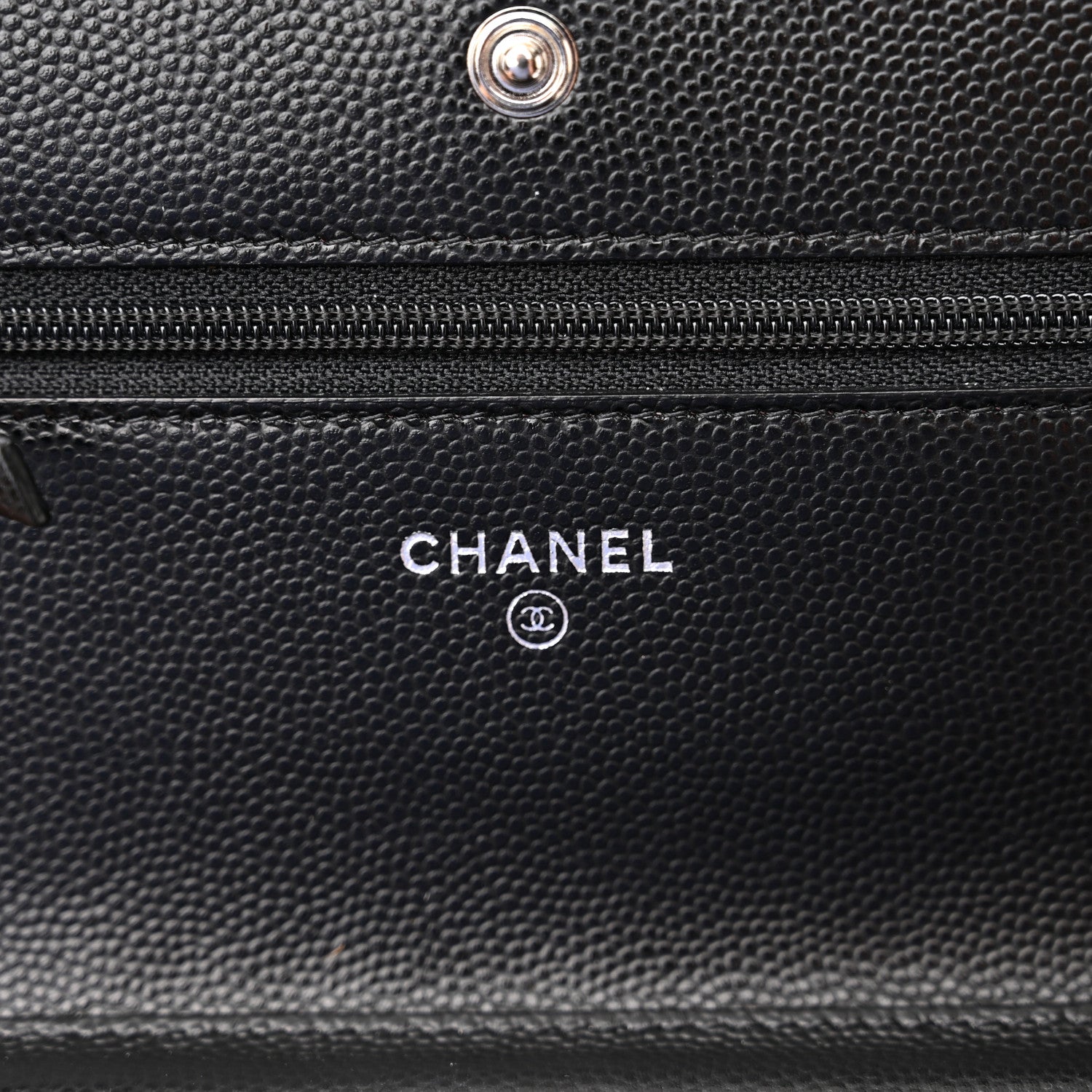 Chanel Caviar Chevron Quilted Wallet On Chain WOC Black 6 of 13