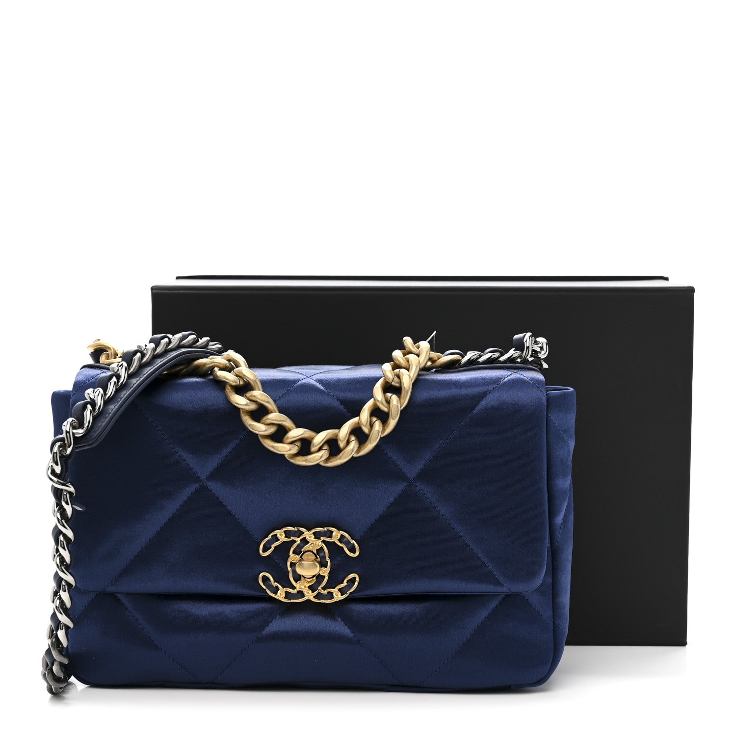 Chanel Satin Quilted Medium Chanel 19 Flap Blue 1853704 – FASHIONPHILE