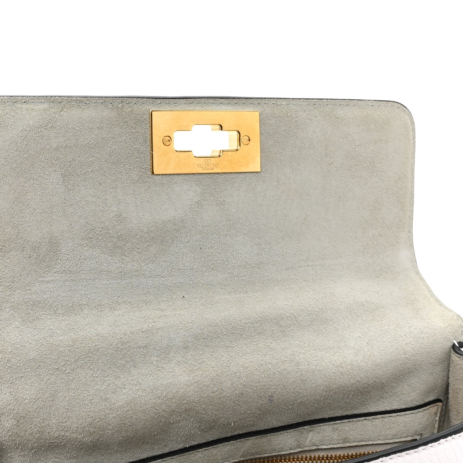 Valentino Garavani Grained Calfskin Medium Roman Stud Shoulder Bag Ivory 10 of 12