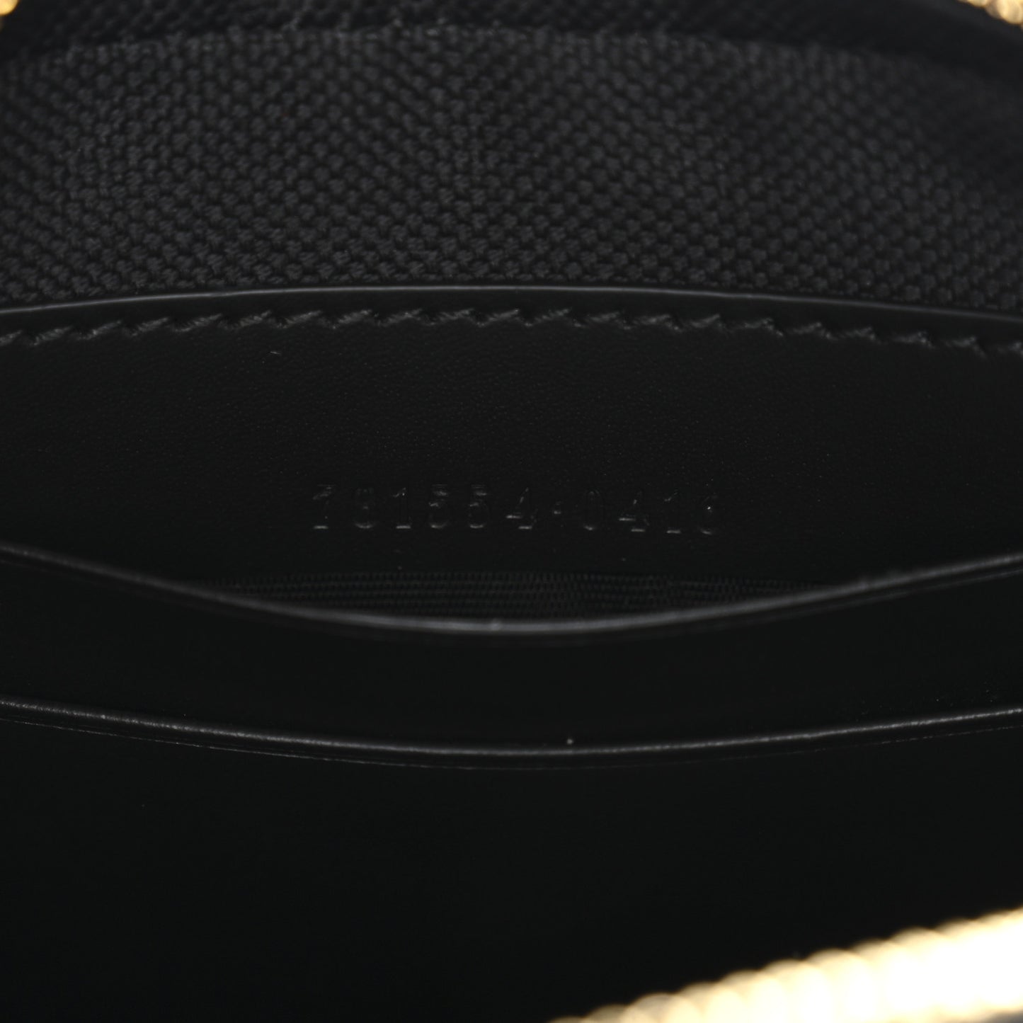 Calfskin GG Super Mini Debossed Chain Wallet Black