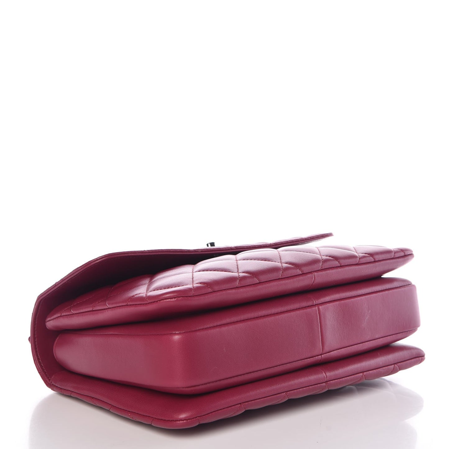 Lambskin Quilted Medium Trendy CC Flap Dual Handle Bag Dark Pink