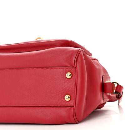 Salvatore Ferragamo Calfskin Gancini Shoulder Bag Red 9 of 11