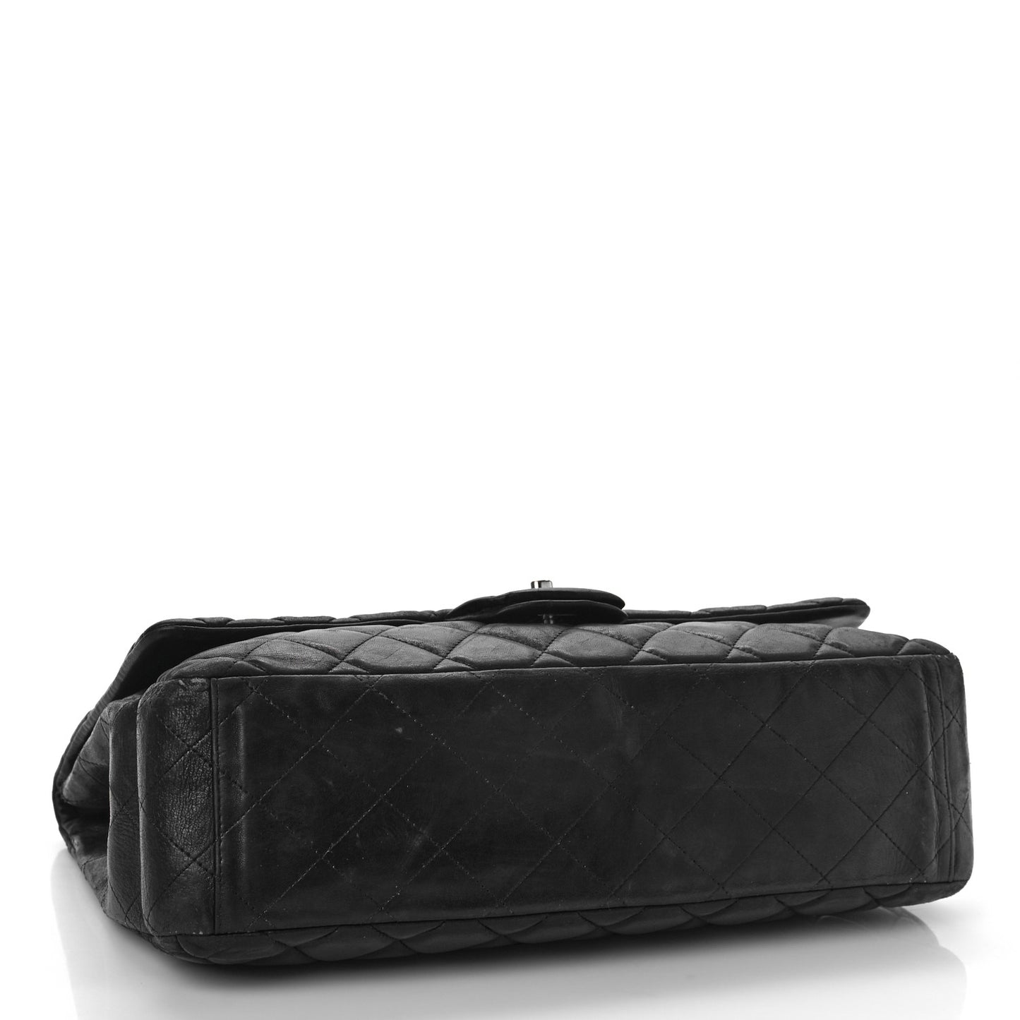 Lambskin Quilted Maxi Single Flap Black