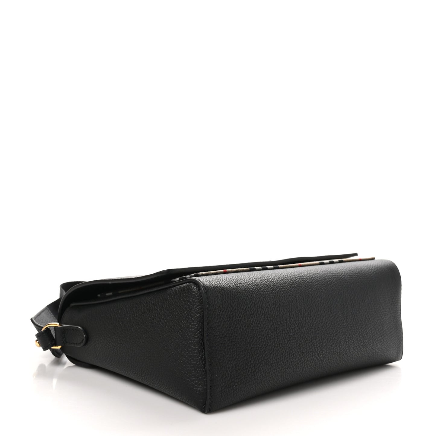 Grainy Calfskin Vintage Check Note Crossbody Bag Black