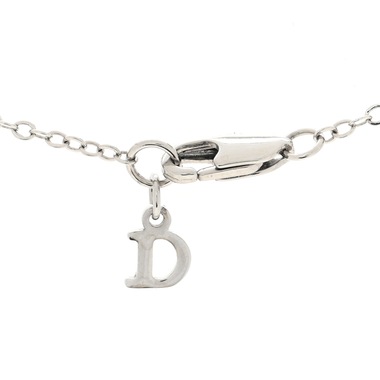 Crystal Logo Necklace Silver