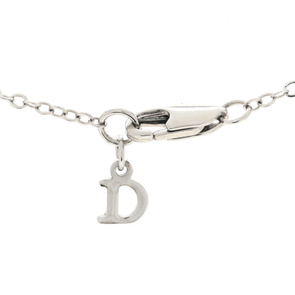Christian Dior Crystal Logo Necklace Silver 4 of 4