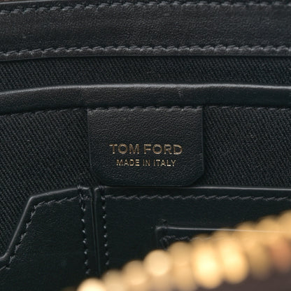 Tom Ford Grained Calfskin Portfolio Clutch With Handle Dark Brown Black 6 of 9