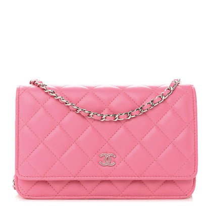 Chanel Lambskin Quilted Wallet On Chain WOC Pink 1 of 17