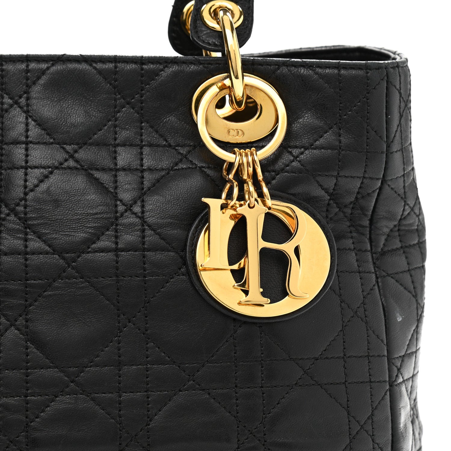 Christian Dior Lambskin Cannage Medium Lady Dior Black 8 of 13