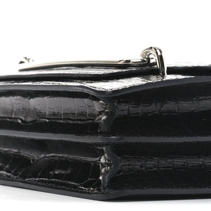 Hermes Shiny Alligator Matte Alligator Mini Sac Roulis Black 9 of 9