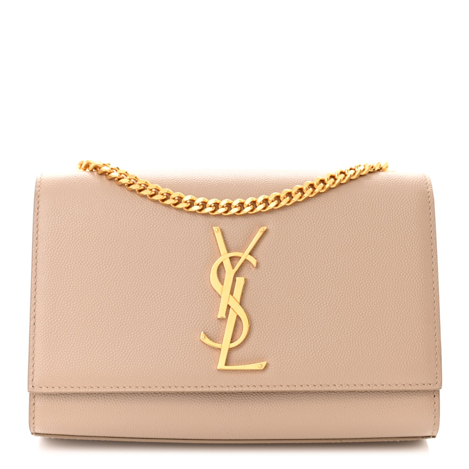 Saint Laurent Grain De Poudre Small Monogram Kate Satchel Dark Beige 1 of 11