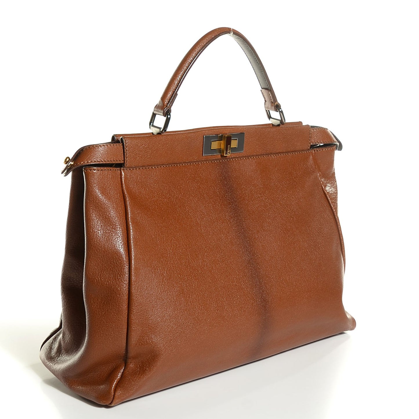 Goatskin Zucca Large Peekaboo Iconic Satchel Cuoio Tobacco Moro