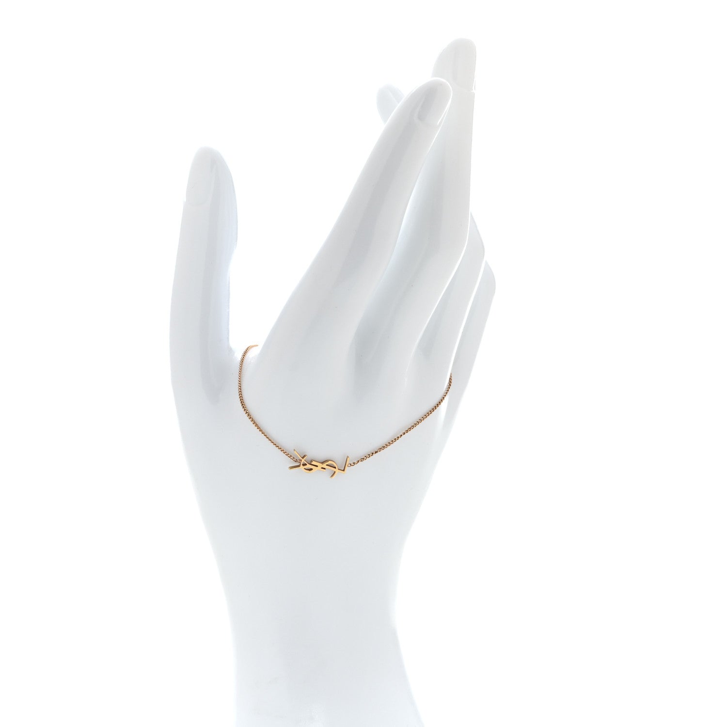 Saint Laurent Metal Monogram Cassandre Charm Bracelet Gold 1796341