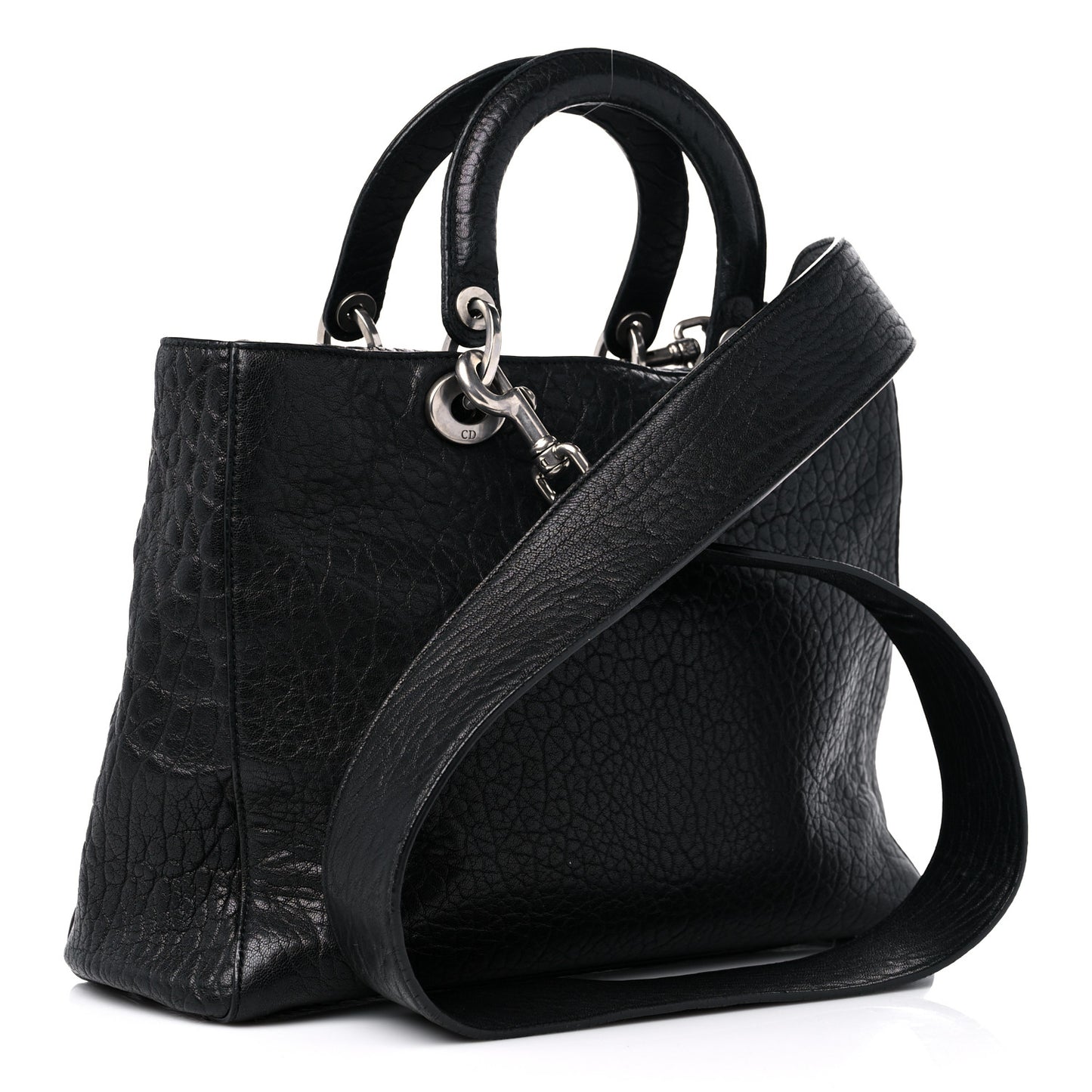 Canyon Grained Lambskin Large Lady Dior Black