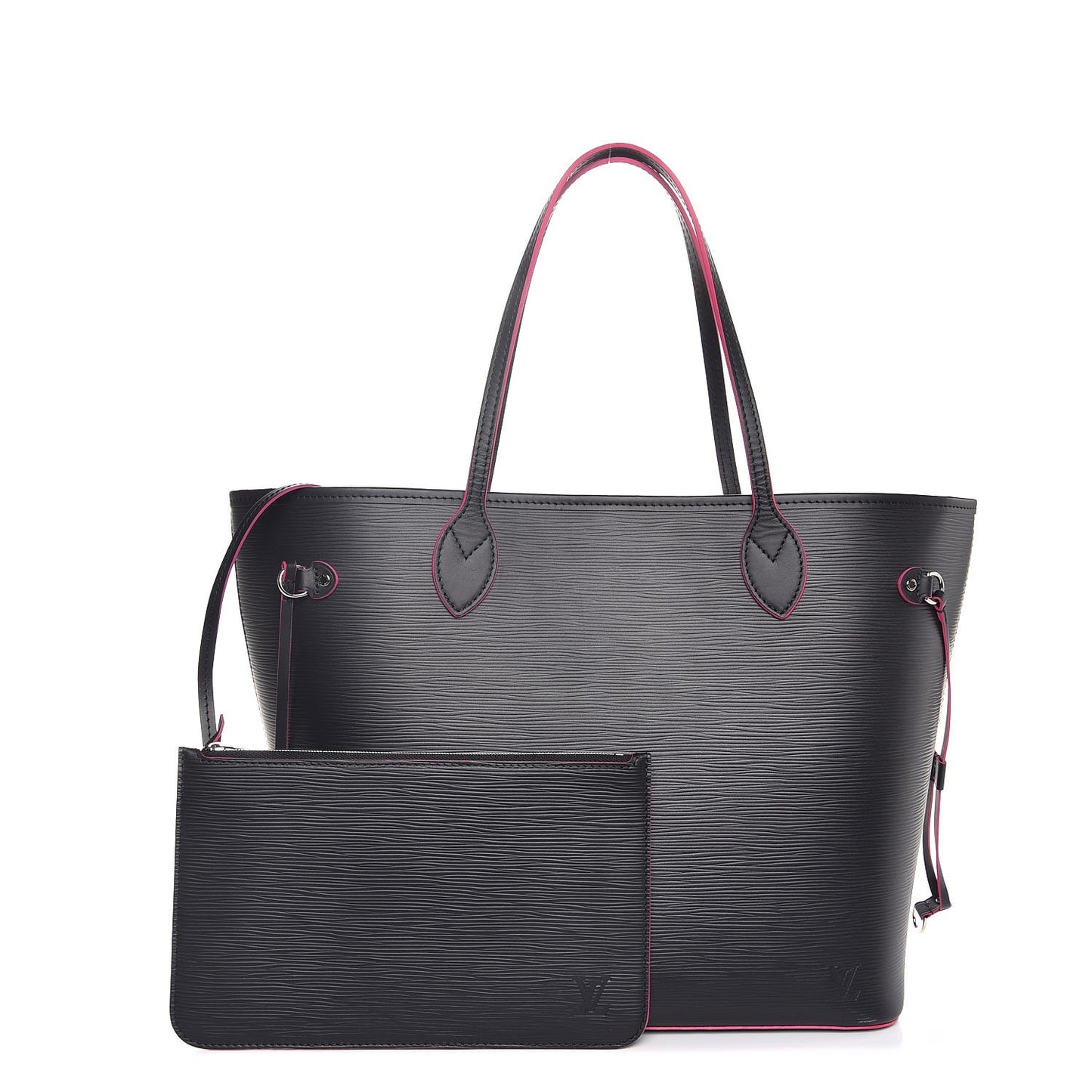 Epi Neverfull MM Black Hot Pink