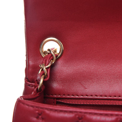 Chanel Lambskin Cross Stitch Mini Coco Handle Flap Red 9 of 14