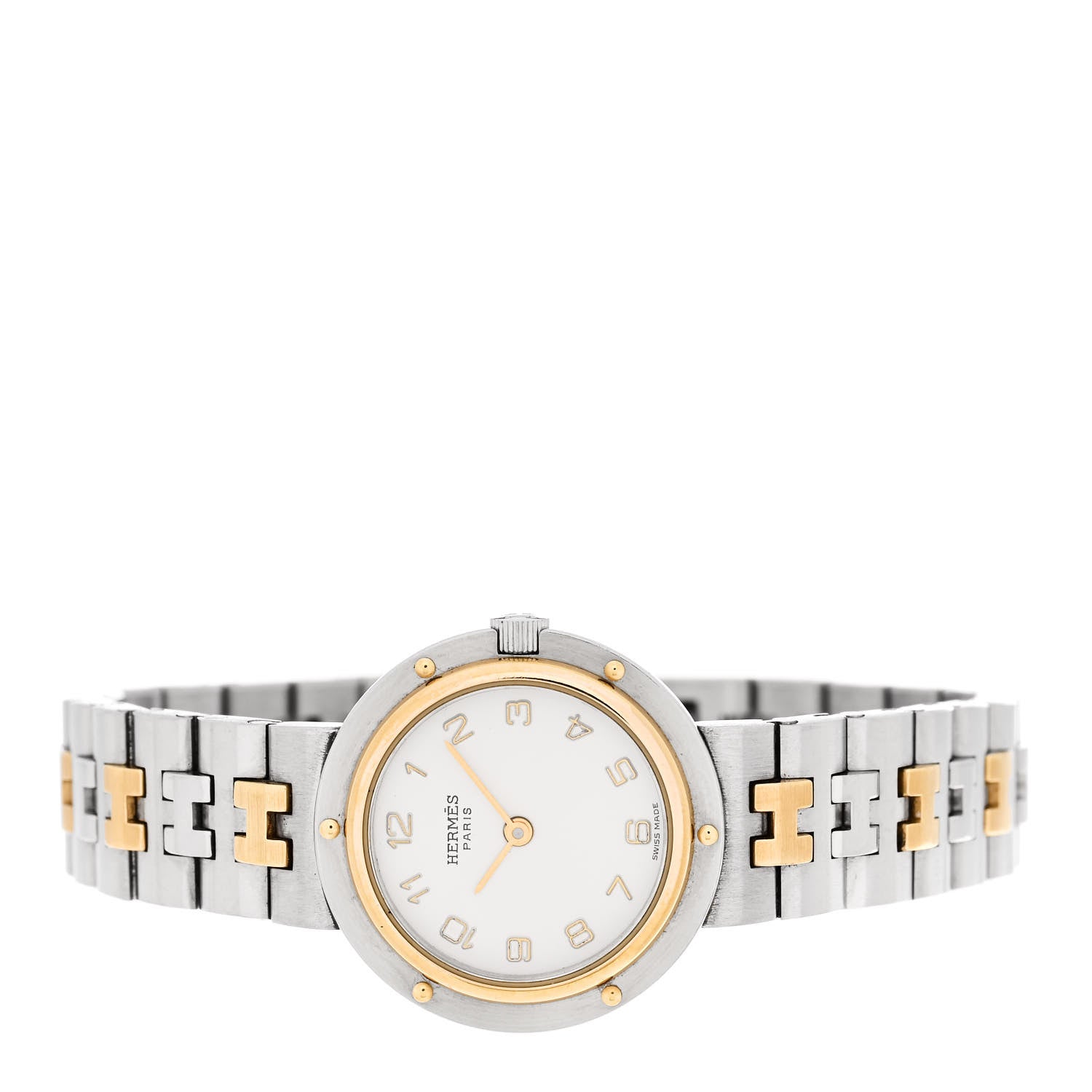 Hermes Stainless Steel 24mm Clipper Quartz Watch Gold 2 of 4