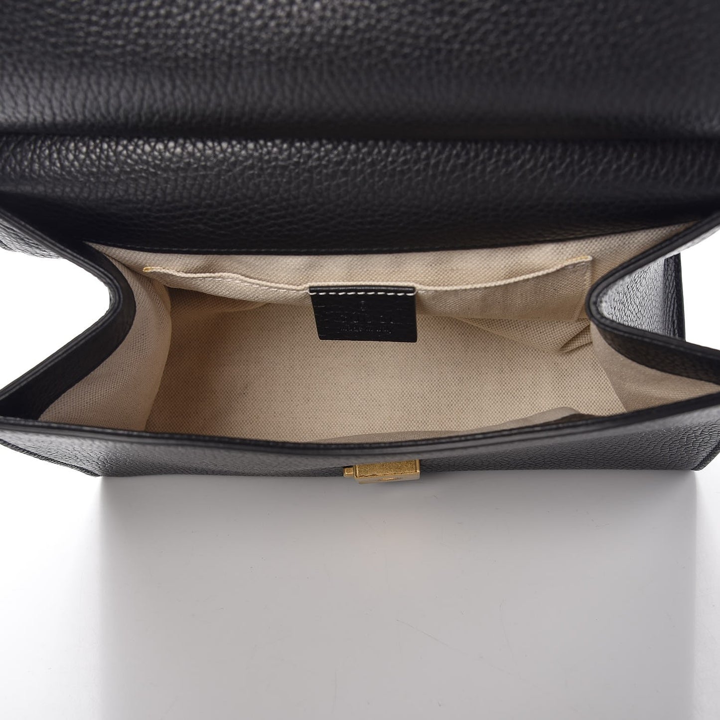 Calfskin Mini GG Marmont Top Handle Bag Black