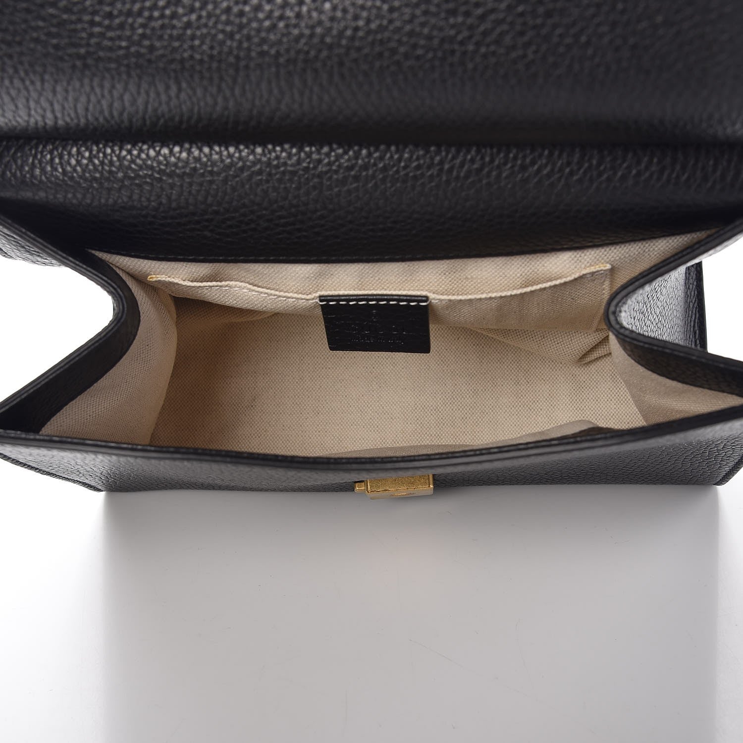 Gucci Calfskin Mini GG Marmont Top Handle Bag Black 6 of 9