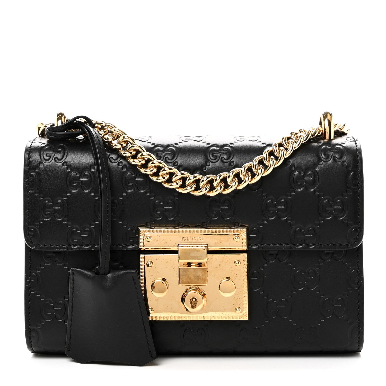 Gucci Guccissima Small Padlock Shoulder Bag Black 1 of 10