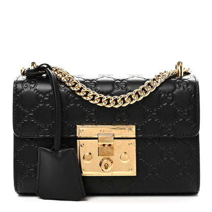 Gucci Guccissima Small Padlock Shoulder Bag Black 1 of 10