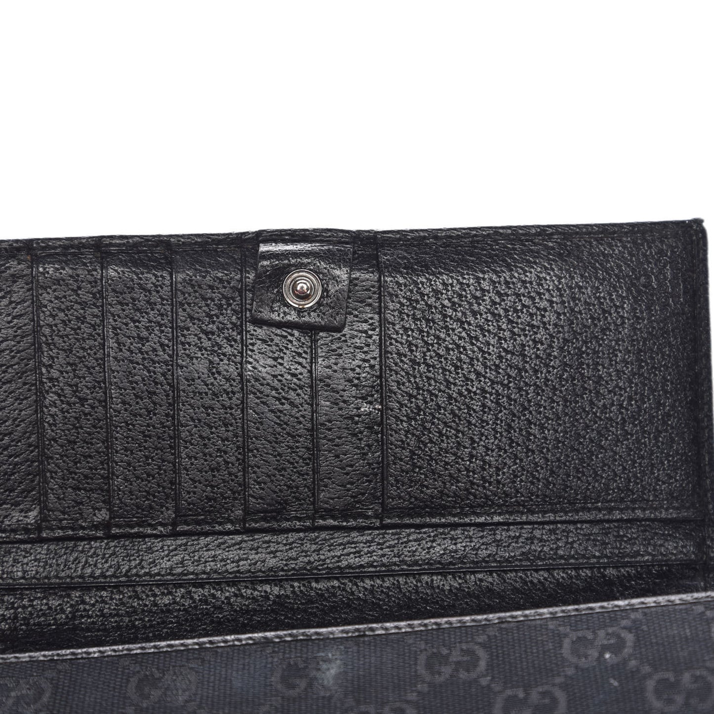 Monogram Metal Bar Chain Wallet Black