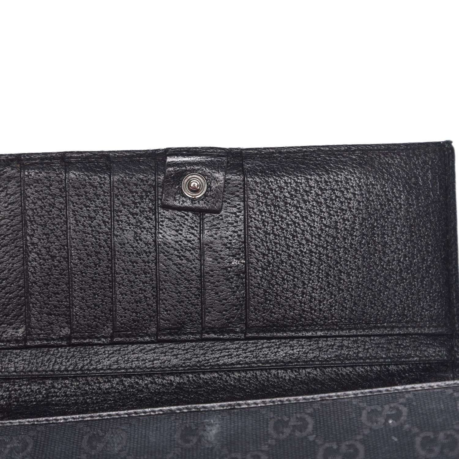 Gucci Monogram Metal Bar Chain Wallet Black 8 of 19