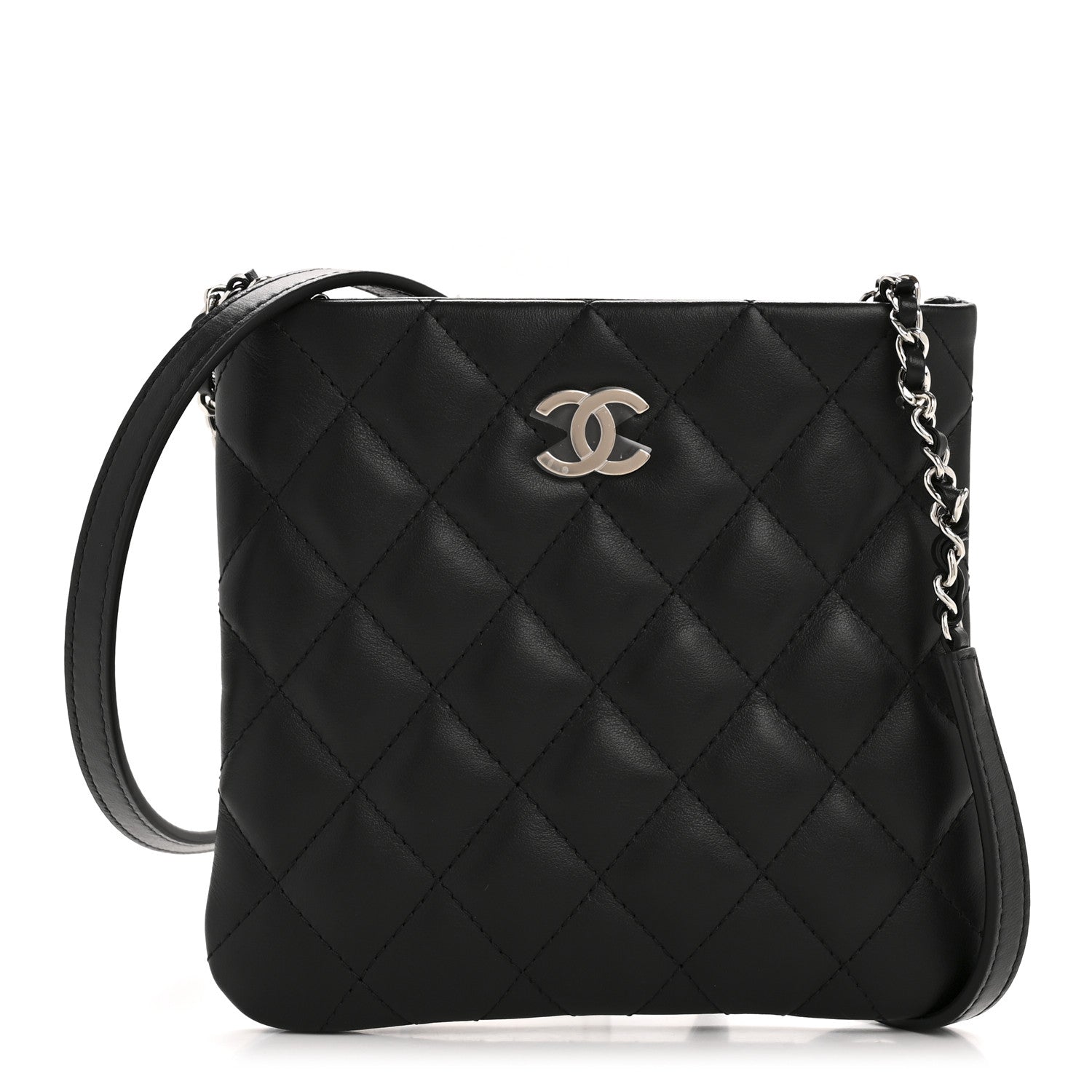 Chanel Lambskin Quilted Uniform Crossbody Bag Black 1 of 10