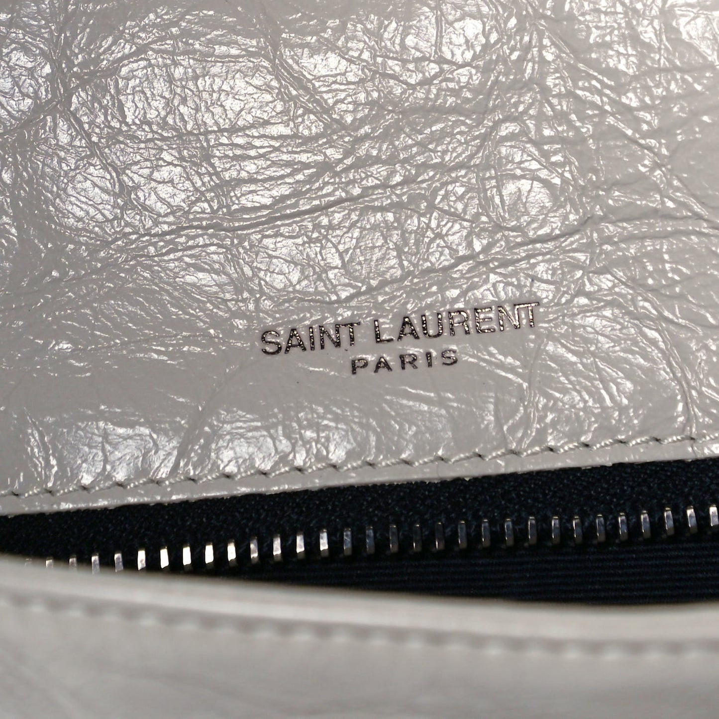 Crinkled Calfskin Matelasse Monogram Medium Niki Chain Satchel Ivory