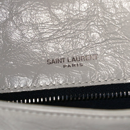 Saint Laurent Crinkled Calfskin Matelasse Monogram Medium Niki Chain Satchel Ivory 9 of 16