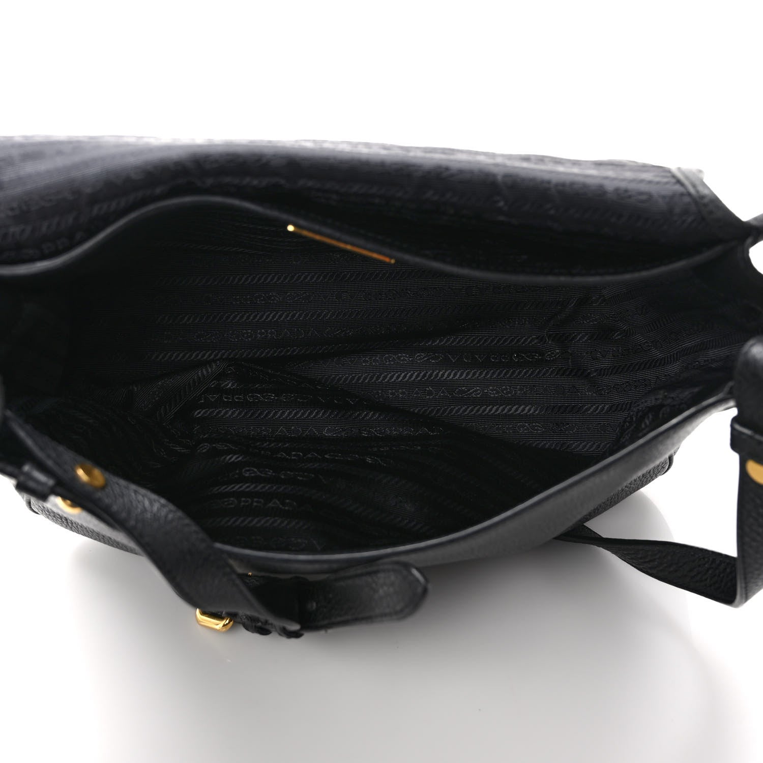 Prada Vitello Phenix Embossed Logo Bag Black 5 of 8