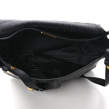 Prada Vitello Phenix Embossed Logo Bag Black 5 of 8