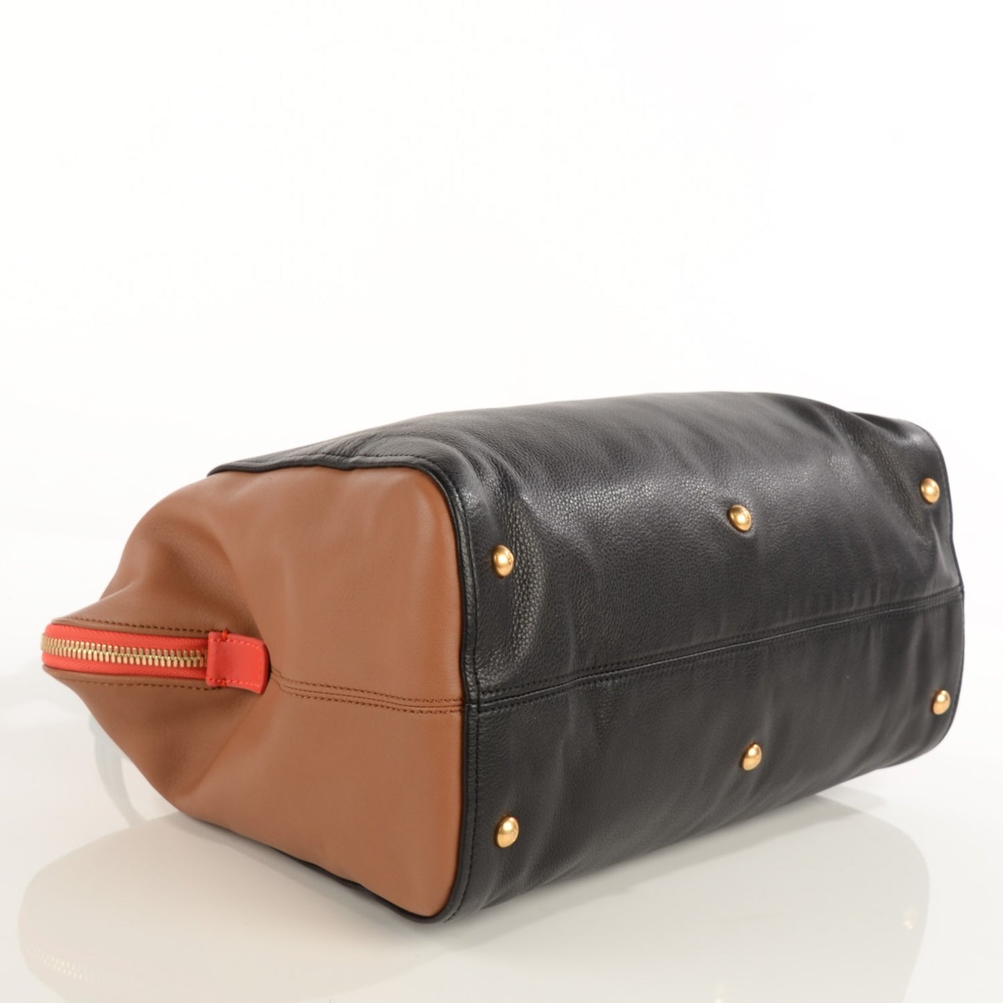 Capra Vitello Saddle Colorblock Large Chameleon Tote Biscotto