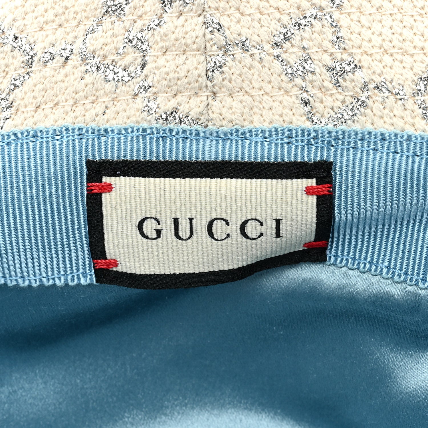 Gucci Canvas Lame GG Monogram Bucket Hat M Silver 8 of 8