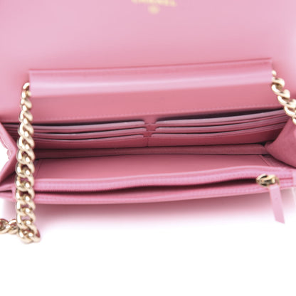 Chanel Caviar Quilted Boy Wallet On Chain WOC Light Pink 5 of 13