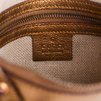 Gucci Metallic Calfskin Embossed Studded Pelham Bronze 6 of 7