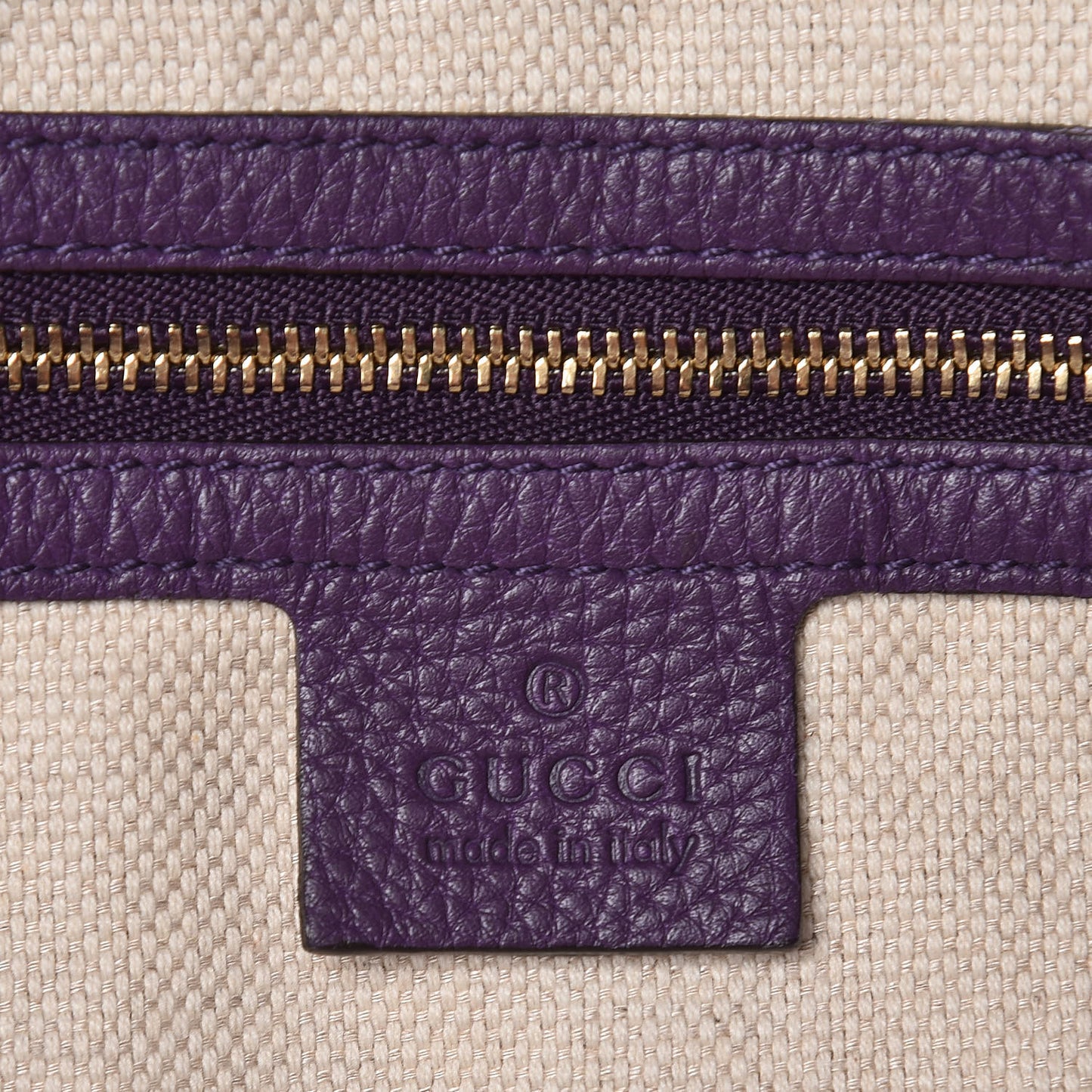 Pebbled Calfskin Large Soho Shoulder Bag Shine Purple