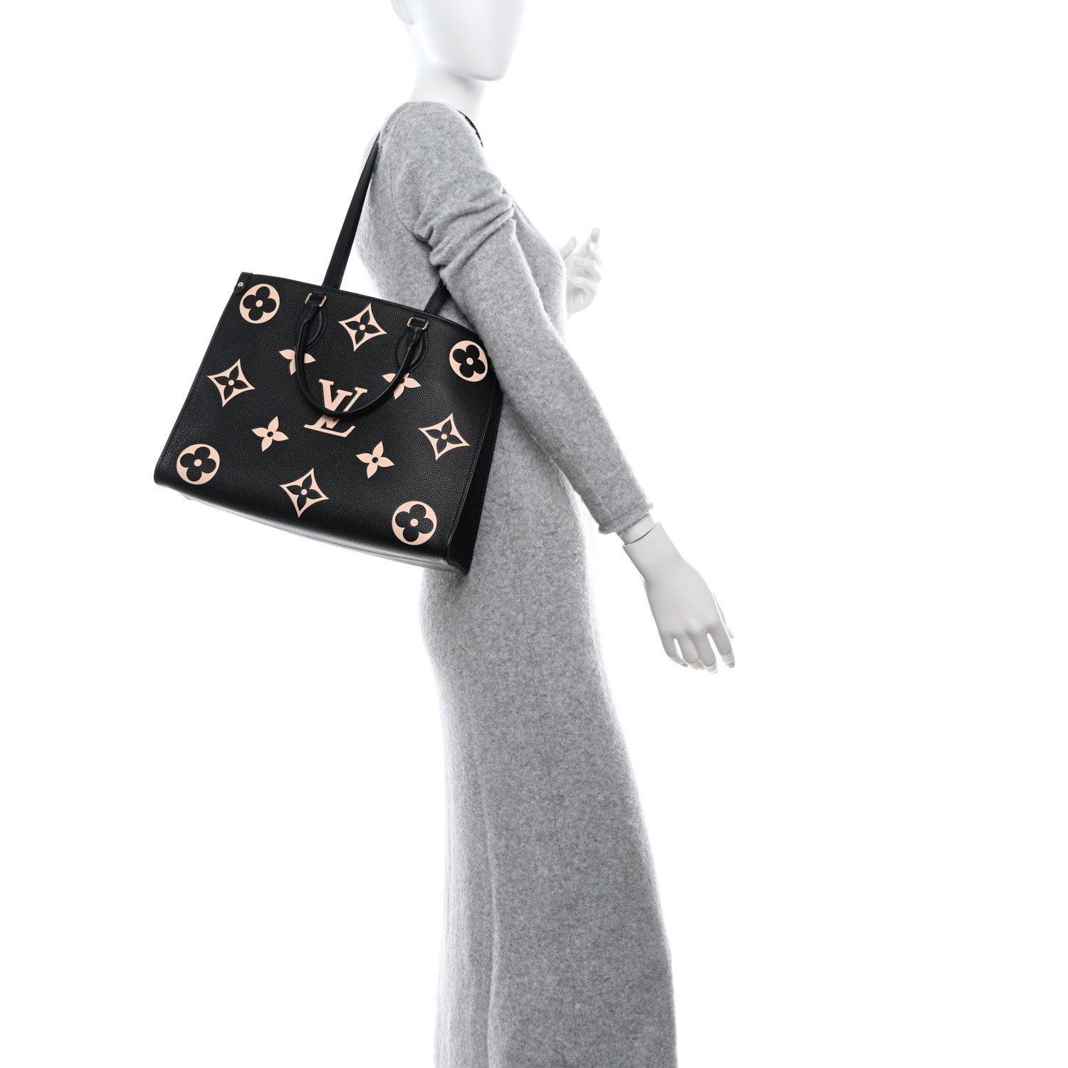 Louis Vuitton Empreinte Monogram Giant Onthego MM Black Beige 2 of 9