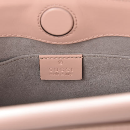 Gucci Nappa Bamboo Web Mini Nymphaea Top Handle Bag Perfect Pink Mystic White 7 of 9